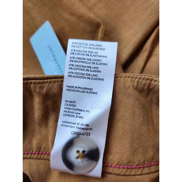 NWT Anthropologie Maeve The Colette Cropped Wide-Leg Pants Size 22W Gold #7D402 - Picture 10 of 10